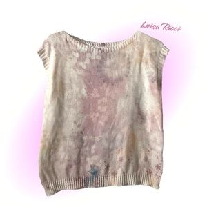 Luisa‎ Ricci Knit Sweater Sleeveless Pale Pink Yellow Blue Made In Italy SZ S